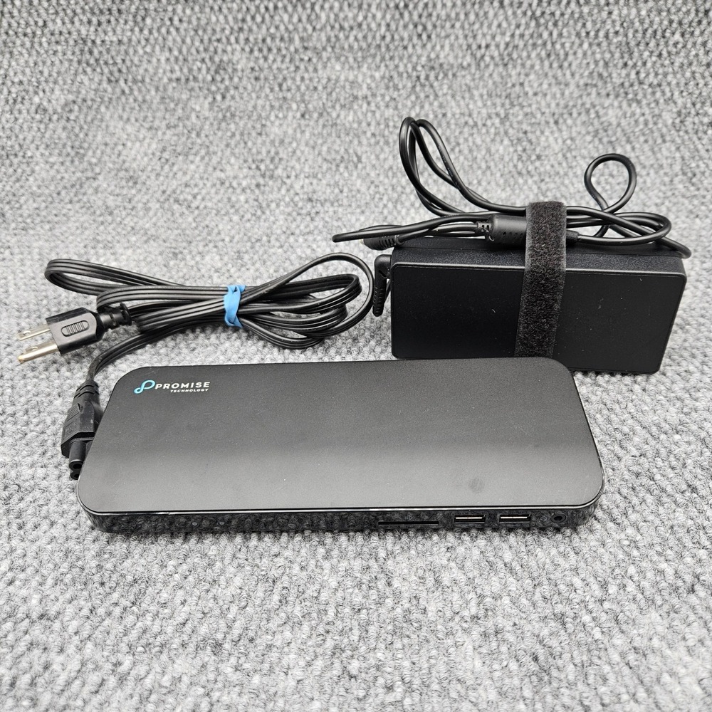 Promise Black TD-300 Thunderbolt 3 Docking Station Hub with Power‎ Adapter HDMI